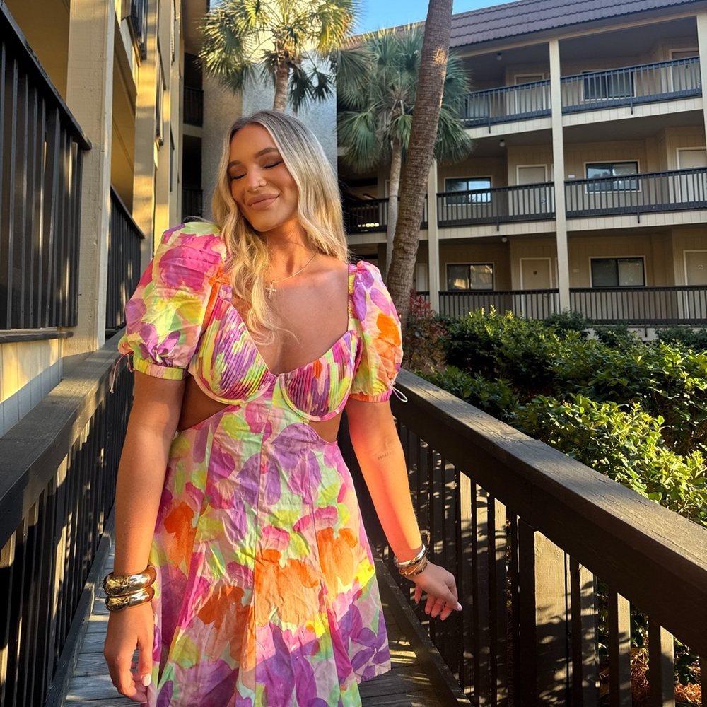 For Love And Lemons Multicolor Floral Mini Dress - Picture 5 of 5